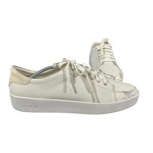 Cole Haan GrandPro Tennis Sneakers White Snake Trim Sz 10.5 Lightweight leather